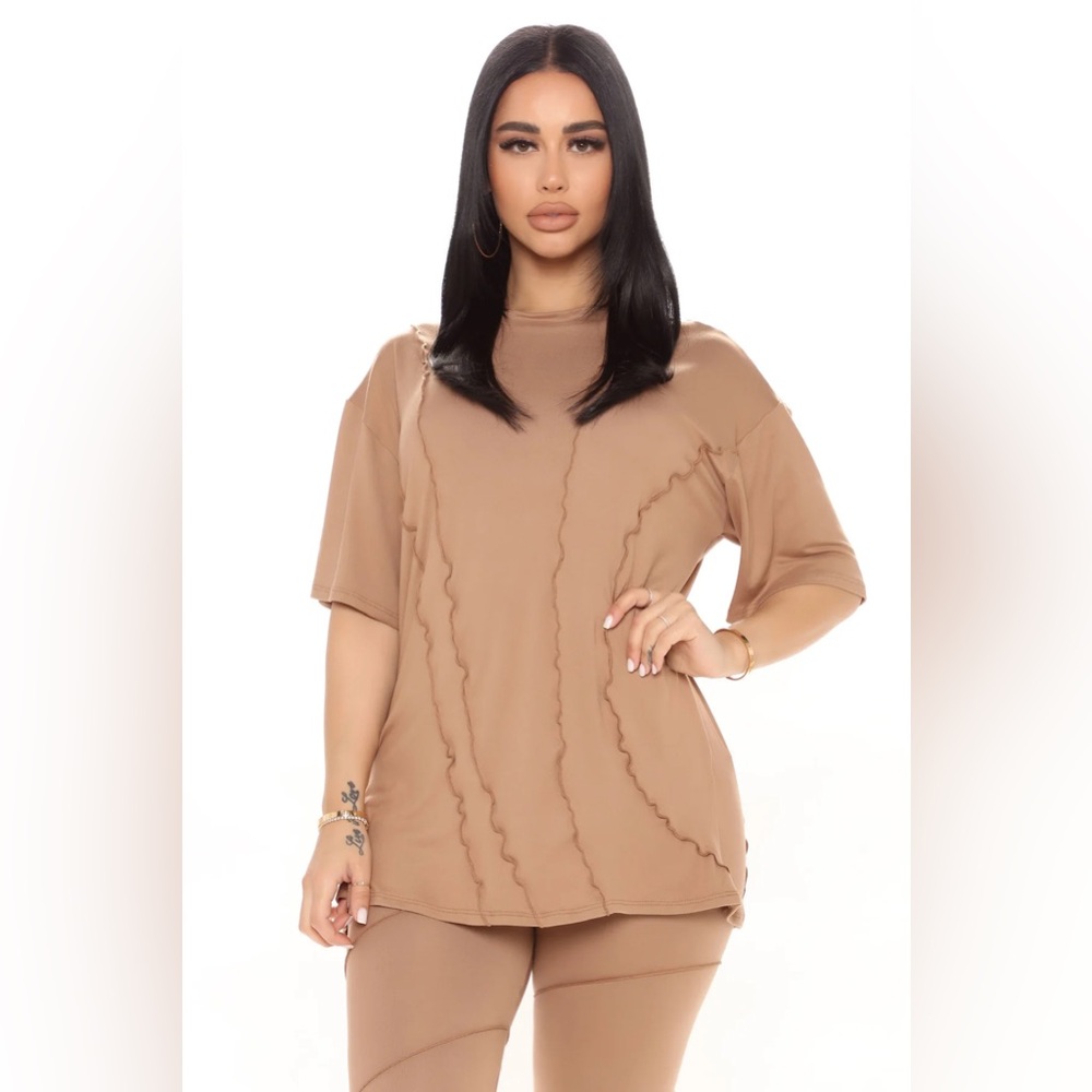 Fashion Nova Follow The Leader Legging Set - Taupe